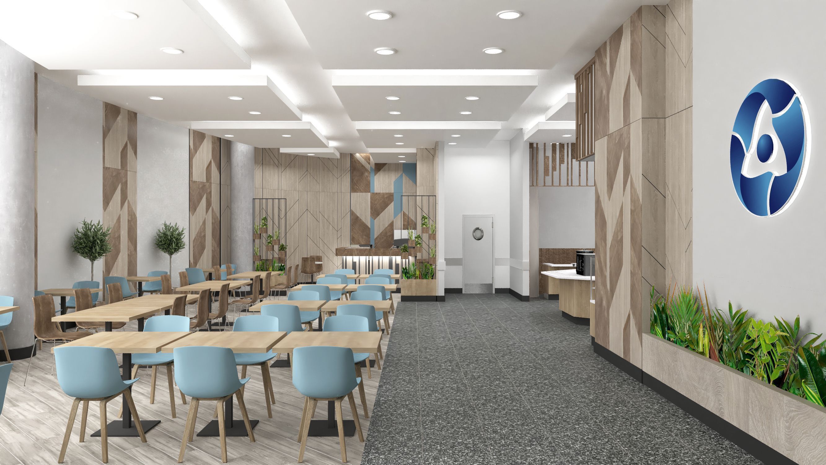 Столовая в здании компании "Росатом" Столовая в здании компании "Росатом"