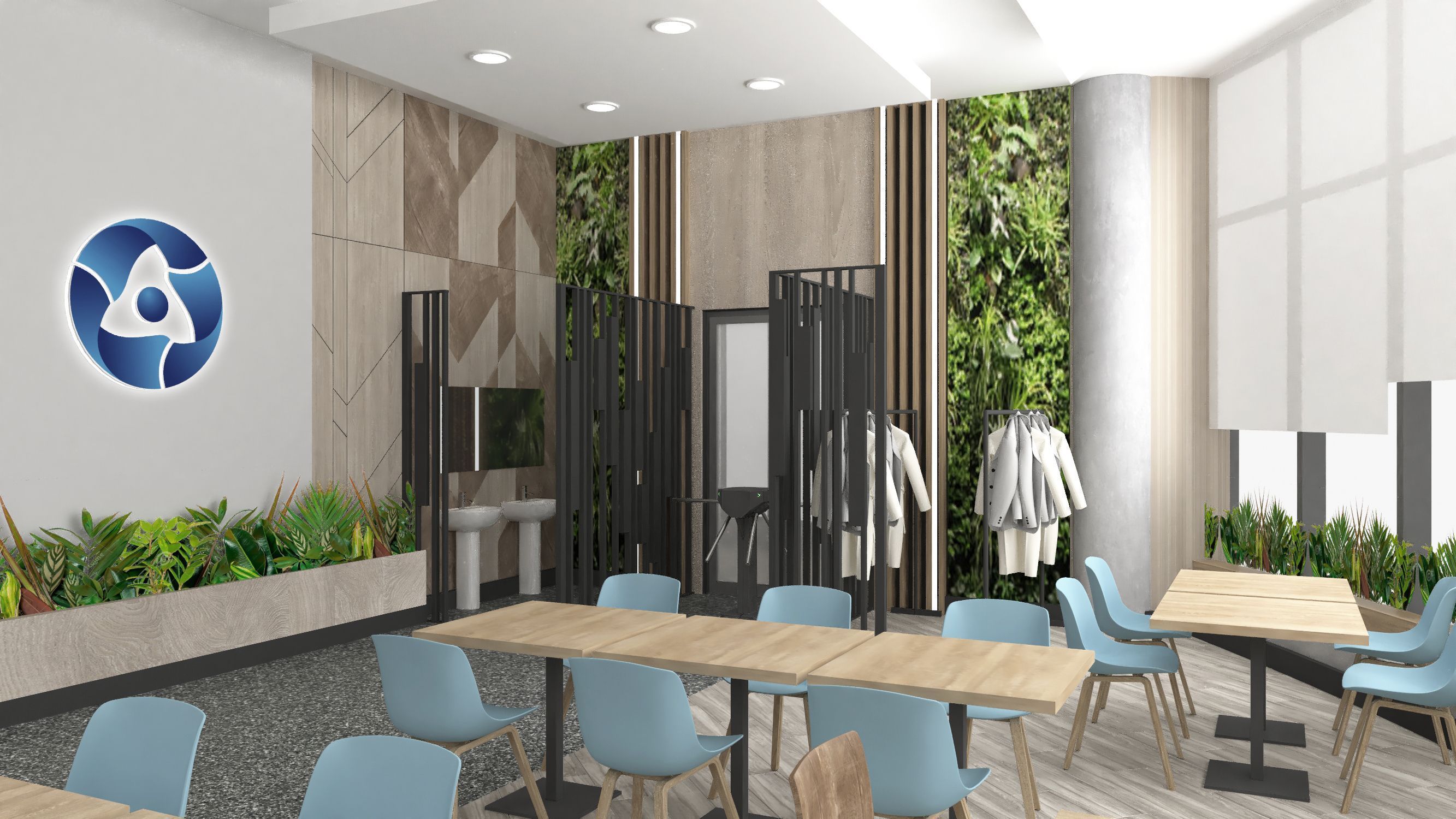 Столовая в здании компании "Росатом" Столовая в здании компании "Росатом"