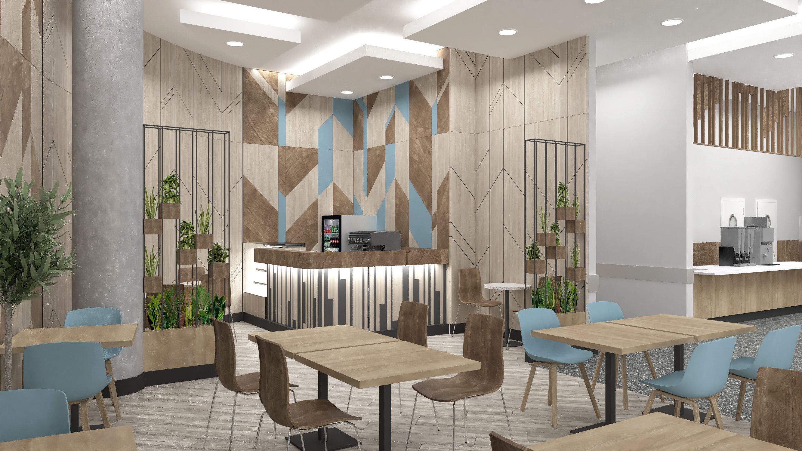 Столовая в здании компании "Росатом" Столовая в здании компании "Росатом"